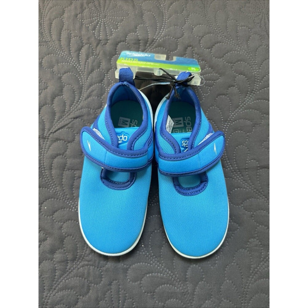NWT Speedo Boys Kids Medium 7-8 Hybrid Water Shoes Blue Beach Lake Vacation Gift